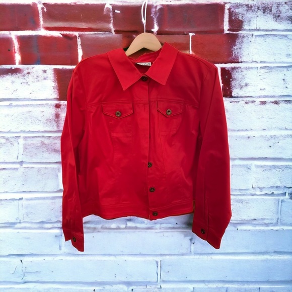 Joan Rivers Jackets & Blazers - Joan Rivers Red Jean Jacket-NWOT